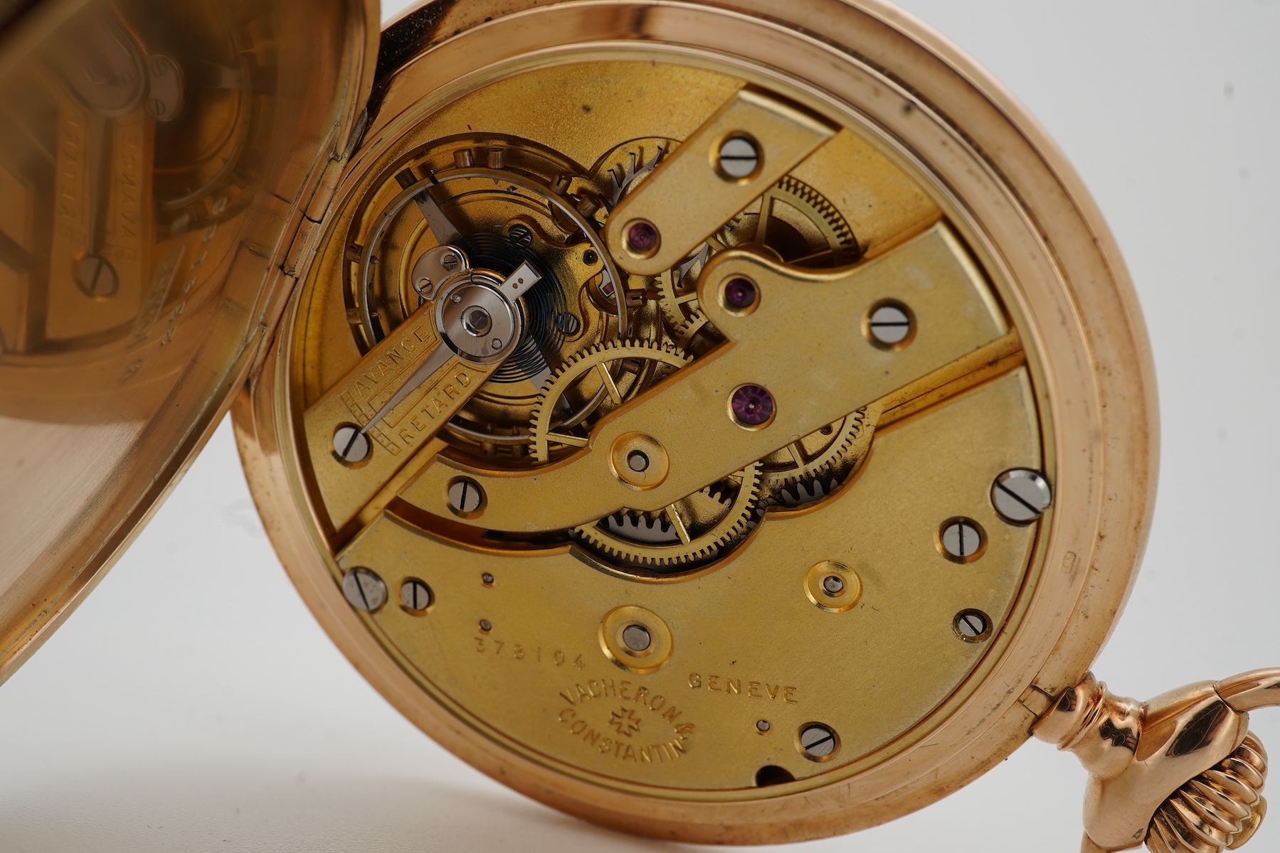 An early 20th century Swiss 14k gold Vacheron & Constantin keyless lever hunter dress pocket watch